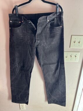 VINTAGE LEVIS 501 XX BUTTON FLY MADE IN MEXICO WASHED BLACK JEANS 36/32
